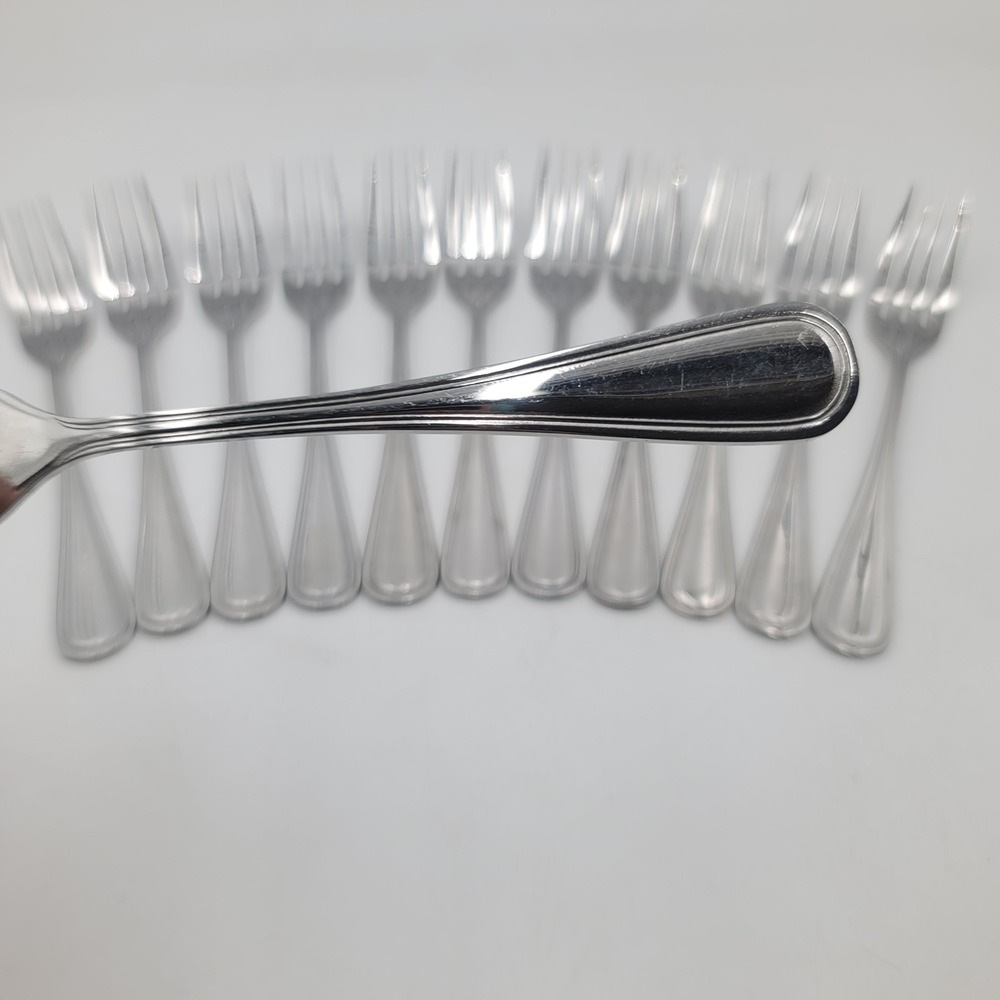 12pc Acopa Stainless Steel Dinner Forks Set Lydia Lansdale Pattern Silver 8.25"
